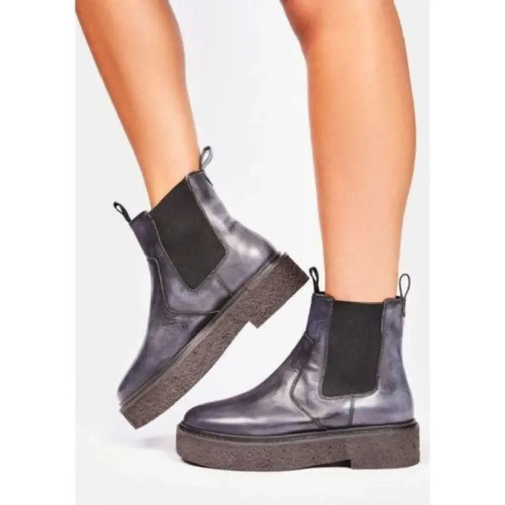 Free People Metallic Black Ankle Boots - Picture 2 of 13